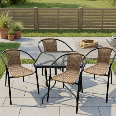 Комплект мебели Асоль LRC-02/LRT04-70x70 Light Brown (4+1)