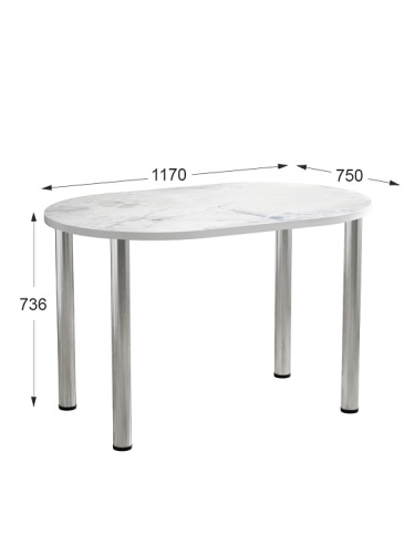 Стол обеденный СН-105.02 оникс голубой 