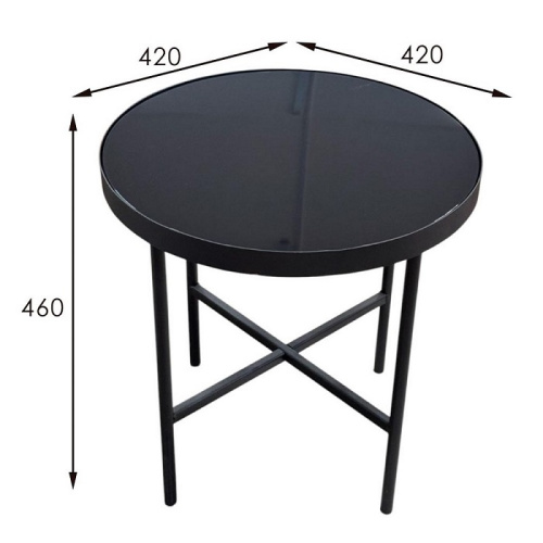 Стол журнальный МеталлАрт М011 малый стемалит черный 
