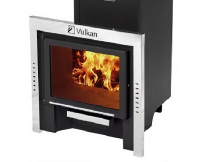 Дровяная печь Вулкан Эльбрус 26 Панорама с теплообменником