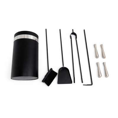 Набор каминный EVEREST K119-SB никель черный