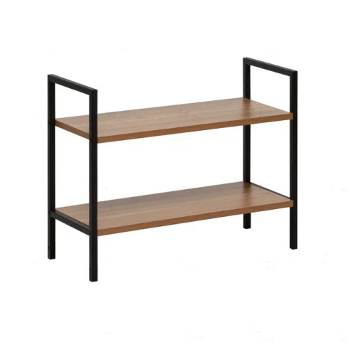 Стеллаж Leset Стилвуд 22 широкий 2 полки черный орех лион светлый 