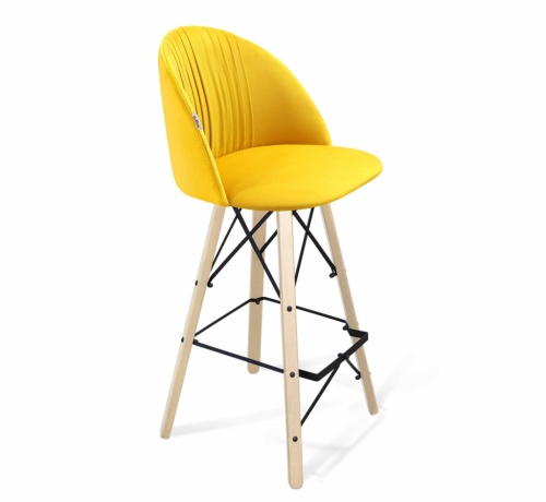 Стул барный Sheffilton SHT-ST35-1/S80 имперский жёлтый прозрачный лак чёрный 