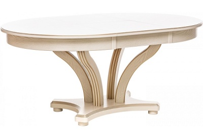 Стол раздвижной Leset Ромео 1Р Слоновая кость 1013 с золотой патиной 