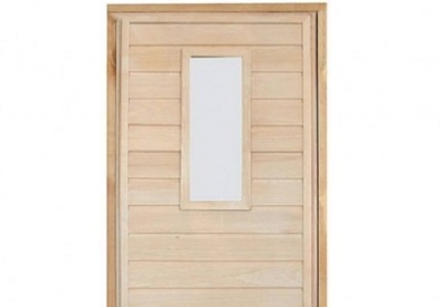 Дверь для бани осина со стеклом без петель 180х70