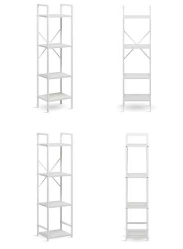 Стеллаж Leset Стилвуд 14 узкий 4 полки белый 