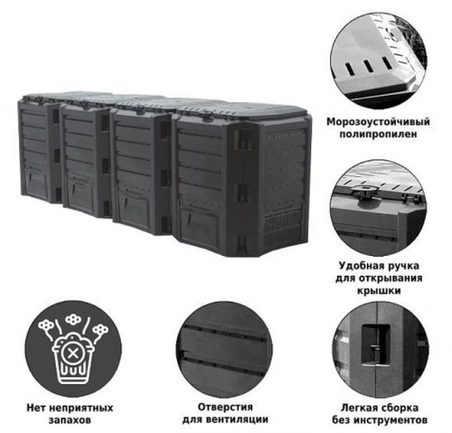 Компостер Module Compogreen 1600 л черный