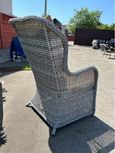 Садовое кресло AMARANT серый с бежевой подушкой