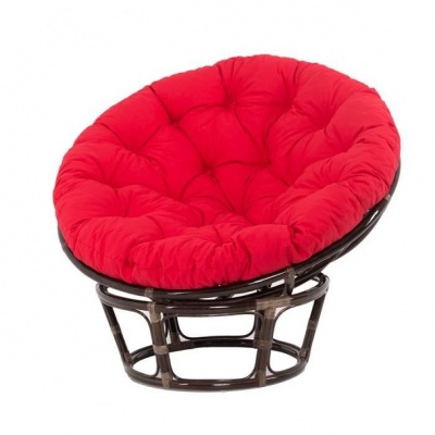 23/01 IND Кресло Папасан темно-коричневый подушка красная 