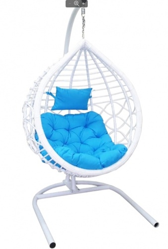 Подвесное кресло VEIL2 белый подушка-голубой 