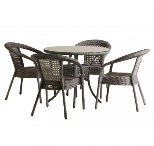 Комплект мебели Deco 4 с круглым столом D90 серый