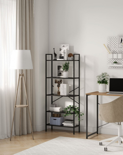 Стеллаж Leset Стилвуд 25 широкий 5 полок черный 