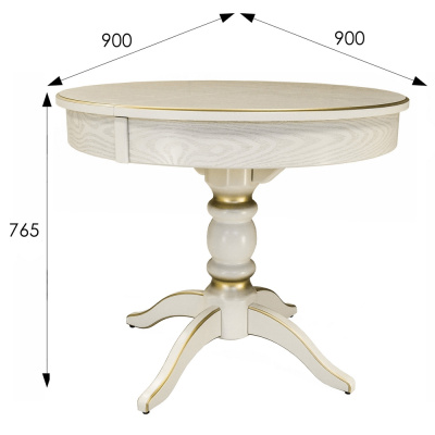 Стол обеденный Фидея 4 слоновая кость 