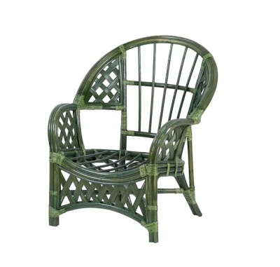 IND Кресло Черчилль олива темные подушки 