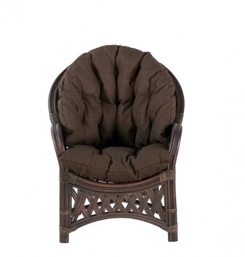 IND Комплект Черчиль кресло и овальный столик орех-матовый темная подушка 