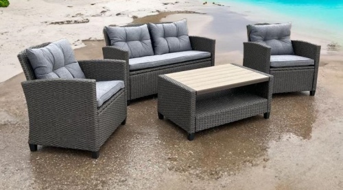 Плетеный комплект с диваном AFM-804G Dark Grey