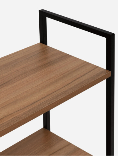 Стеллаж Leset Стилвуд 24 широкий 4 полки черный орех лион светлый 