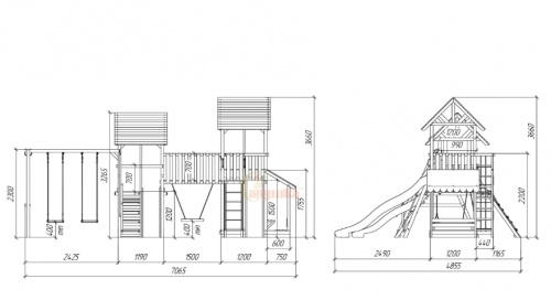 Детская спортивная площадка для дачи Савушка ХИТ 8