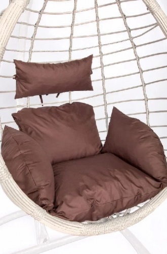 Подвесное кресло Скай 04 белый подушка коричневый 