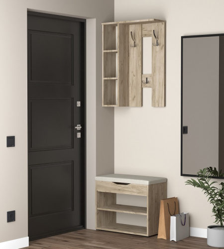 Вешалка настенная Артём-Мебель СН-100.44 дуб крафт серый 