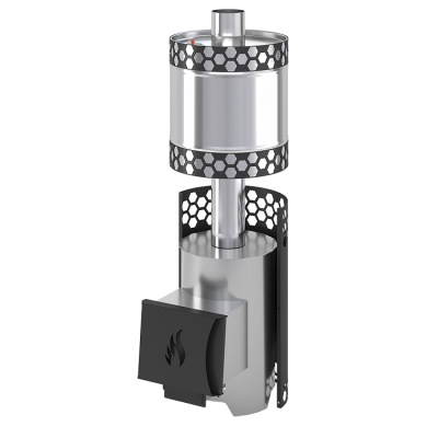 Печь для бани Везувий Чёрная Пчёлка INOX (ИНОКС) с баком