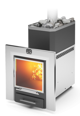 Печь для бани Теплодар Русь-Панорама 18 ЛНЗП ПРОФИ без двери от Vishop.by 