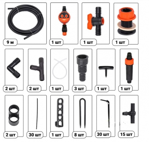 Капельный полив от емкости Жук 30 растений Автомат (парниковый)