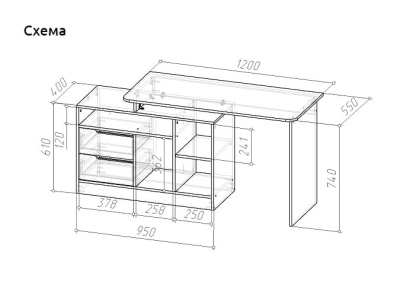 Стол ИМИДЖ-3 дуб монте-карло 