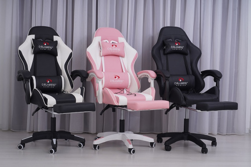 Вибромассажное кресло Calviano 1584 черно-белое PU 