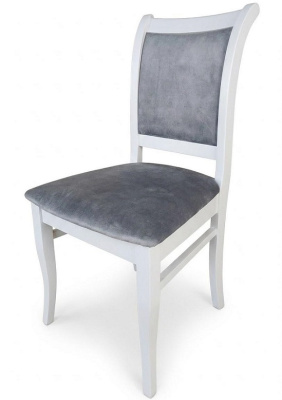 Стул МДК-265 Роми Эмаль белая Микровелюр серый 