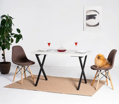 Стол Хьюстон 160х80 дуб белый металл черный 