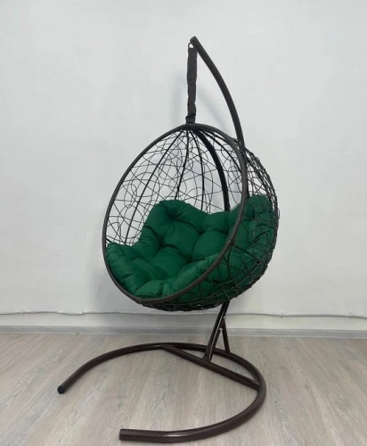 Подвесное кресло Скай SK-1002 S коричневый подушка зеленый 