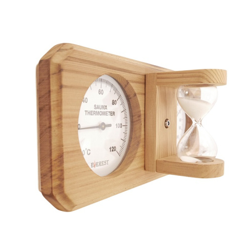 Термогигрометр EVEREST c часами кедр (TG-06 white)