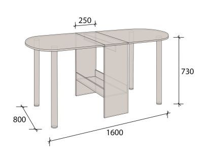 Стол книга СН-115.01 дуб экспрессив бронзовый 