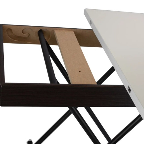 Стол трансформер Лерон белый черный 