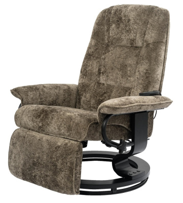 Кресло вибромассажное с пуфом CALVIANO 20 коричневый плюш 