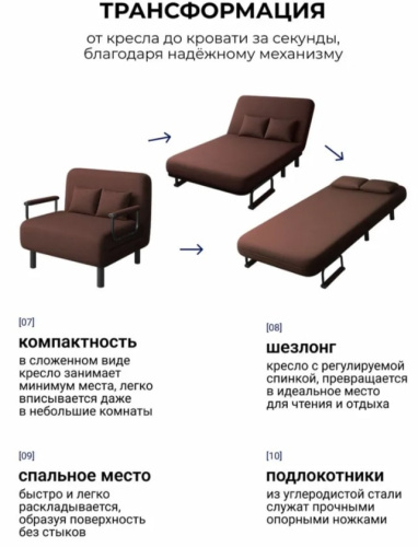 Кресло-кровать Токио 100 шоколад 