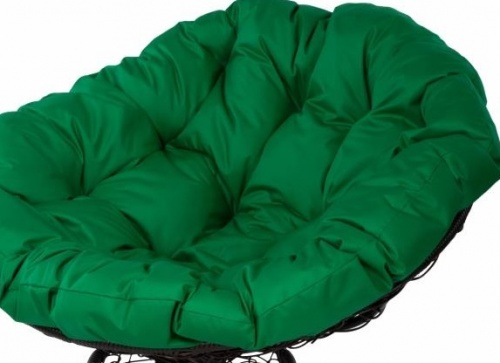 Кресло Papasan с пружиной коричневый, цвет подушки зеленый
