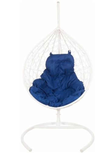 Кресло подвесное BiGarden Tropica White синяя подушка 