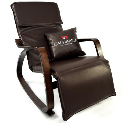 Кресло-качалка Calviano Comfort 1 коричневое PU