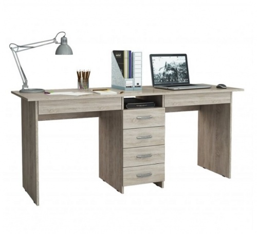 Стол для двоих Тандем-2Я (0120) дуб сонома/белый 