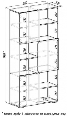Стеллаж ВЕГАС-1 венге ясень шимо светлый 