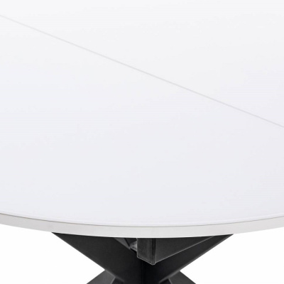 Стол раздвижной Leset Капри со стеклом белый черный 