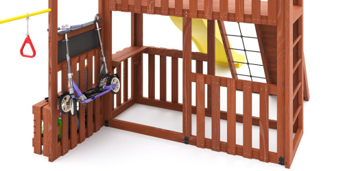 Детская площадка для дачи Савушка КУБ-3 Махагон с гамаком для йоги