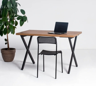 Стол Хьюстон 130х80 дуб табачный металл черный 