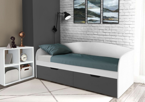 Кровать-тахта СН-120.01 белый графит серый 