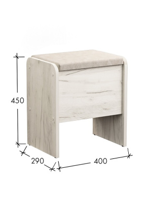 Банкетка Рио СН-122.10 дуб крафт белый 
