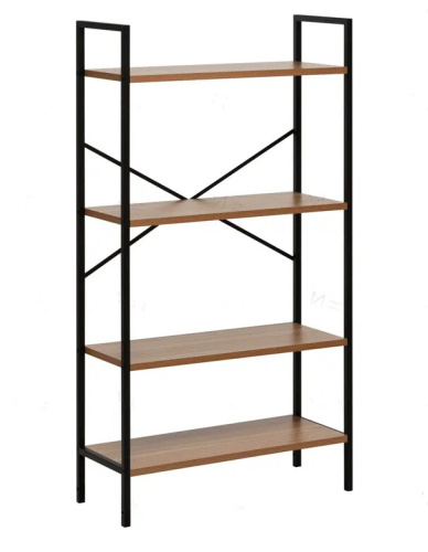 Стеллаж Leset Стилвуд 24 широкий 4 полки черный орех лион светлый 