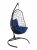 Подвесное кресло Овальное черный подушка синий 