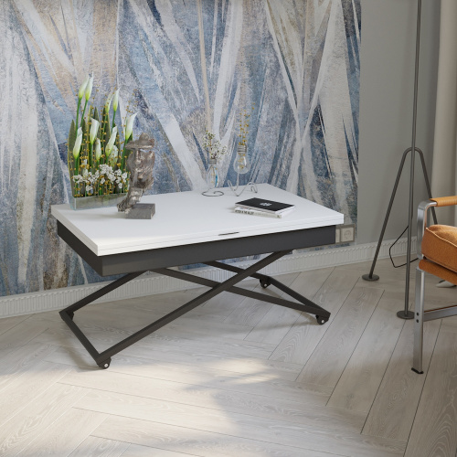 Стол универсальный АНДРЭ Loft белый чёрный 